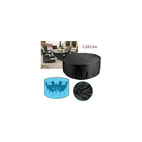 Funda protectora para mesa redonda y silla de 6 plazas para muebles de terraza y jardín, 1,1 x 2,3 m