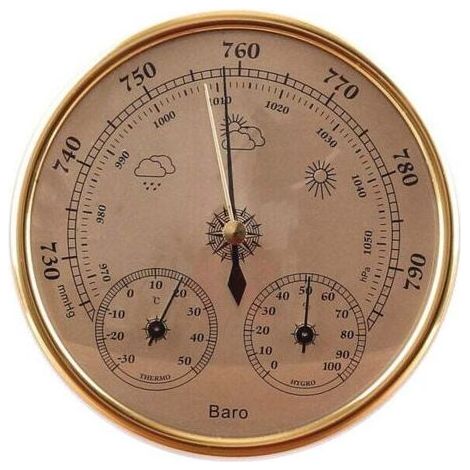 ALLIANDISForehill – Station météo analogique 3 en 1 – Baromètre, thermomètre et hygromètre – Cadre en bois massif – Utilisation intérieure et extérieure (1/4)