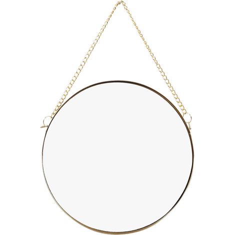 Round Hanging Iron Dressing Table Mirror with Chain for Bedroom and Living Room, Chic Minimalist Design and Vertical Space Enlarging Function (1/5)