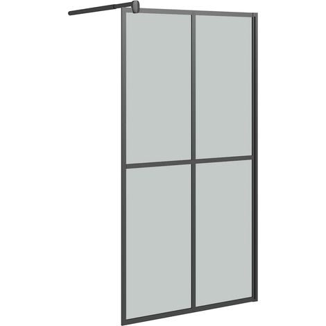 Maison Exclusive - Écran de douche 100x195 cm Verre trempé foncé (1/5)