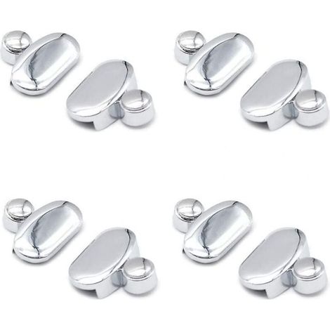 8er-Pack Badezimmerspiegelhalterungen mit Klemme, ovale Ablagehalterung aus verchromter Zinklegierung. (1/4)