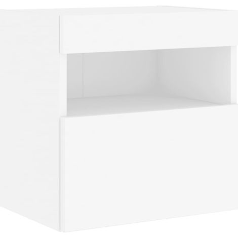 Mobile TV multimediale scaffale per televisione televisione buffet sala da pranzo soggiorno camera da letto a parete con luci LED 40 x 30 x 40 cm bianco 020027877