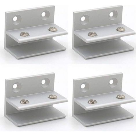 Lot De 4 Pinces À Verre En Forme De F, Support Mural, Pinces De Douche, Étagère, Panneaux De Serrage 10–12 Mm (1/5)