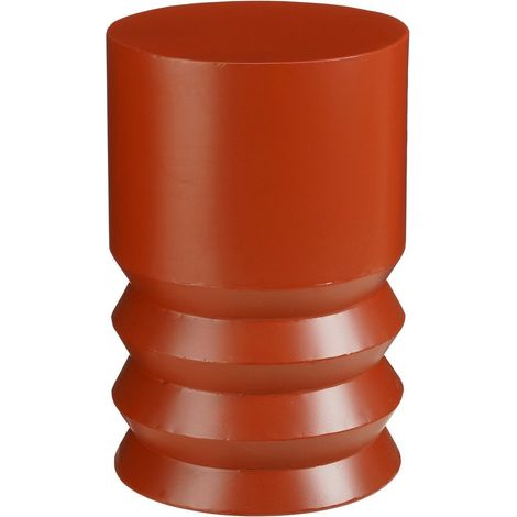 Table d'appoint ronde en fer rouge bout de canapé et porte-plante 30 cm x H46 cm - PANGIVO (1/5)