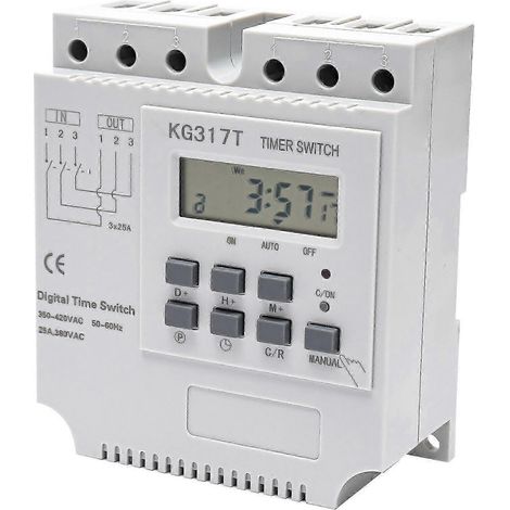 Relais temporisé programmable 25 A 220 V 12,8 x 11,7 x 6,5 cm blanc SZRH A-GB (1/5)