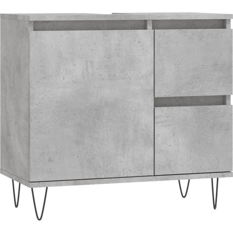 Armoire de salle de bain gris béton 65x33x60 (1/5)