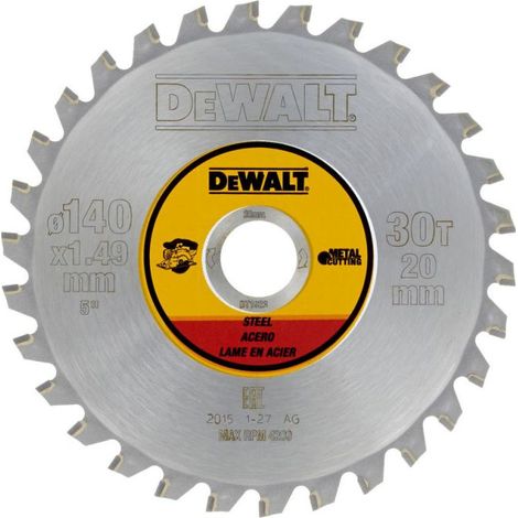DeWALT - Sägeblatt Stahl 140x20 mm, 30 Zähne DT1923