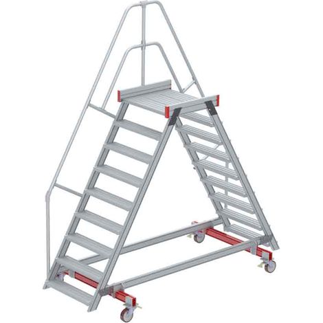 Euroline 512 mobiler Überstieg 60° Stufenausführung Alu gerieft Stufenbreite 800mm 9 Stufen