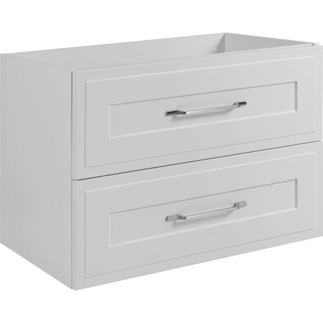 Meuble vasque, Chêne Craft, 80 × 77 × 46 cm, poignée argentée, pieds noirs + Plan de travail (1/4)