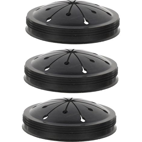 Lot de 3 Couvercles pour broyeur d'évier, 80mm, silicone, noir (1/5)