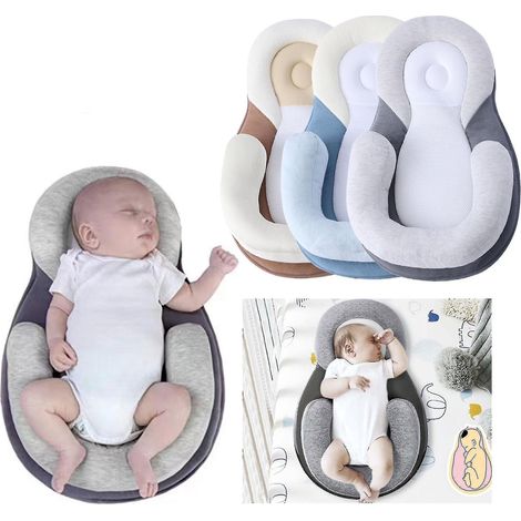 Oreiller anti-retournement pour bébé, matelas et oreiller anti-excentricité pour la tête, gris (1/3)