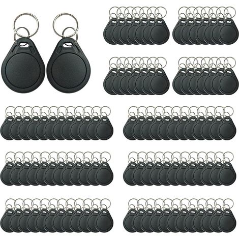 100 Porte-clés RFID, ABS, 13,56 MHz, ISO14443A, MIFARE Classic 1K, pour contrôle d'accès (1/5)
