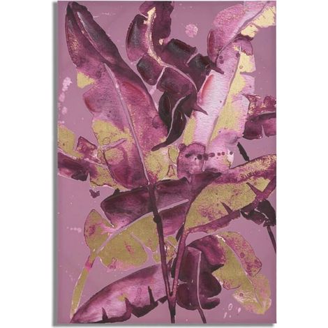 Stampa su tela foglie viola con telaio in legno per decorazioni ambienti (1/5)