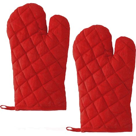 2 Gants de cuisine, Résistance 180 °C, Tissu doux, Dimensions 17,8x27 cm, Cuisson four barbecue (1/5)