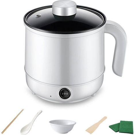 Cuiseur vapeur électrique multifonction, idéal pour les nouilles, les pâtes, les œufs et la soupe (blanc) (1/5)