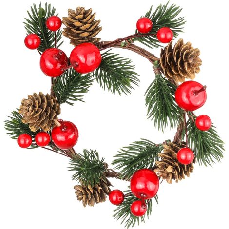 ARPIMEX Decorazioni Candele con Meline e Pigne D 14 Cm