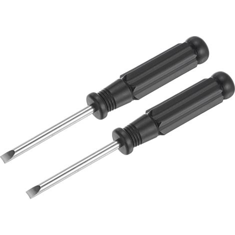 CCYKXA Mini Fendue Tournevis, 4.0mm Plat Tête avec Noir Poignée pour Petit Appareils électroménagers, 2 Pcs (1/4)