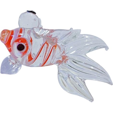 Pesce rosso in vetro fatto a mano, pezzo in-C (1/2)