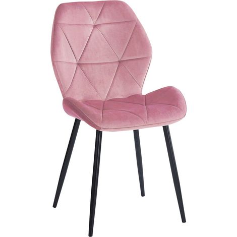 Sillas - Silla Sesel Terciopelo Patas Negras - Rosa (1/3)