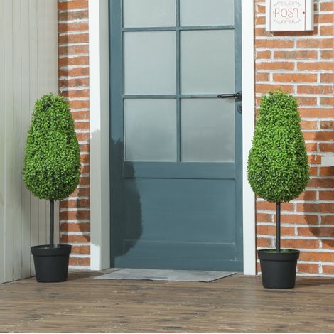 Set di 2 piante artificiali in vaso a forma di goccia, 90 cm, verdi HAVRYA (1/5)