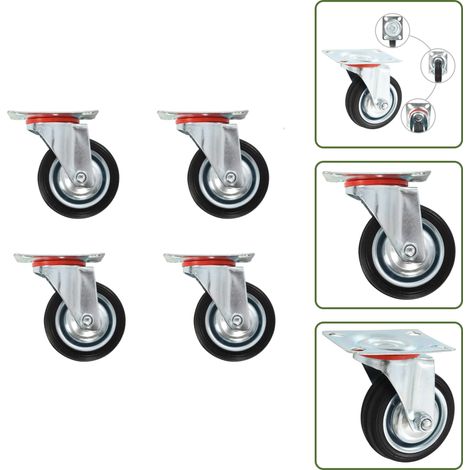 Ruote per tavoli - vidaXL Rotelle Girevoli 4 pz 75 mm - Ruote per scaffali