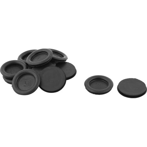 12pcs Passe Fils Œillet en Caoutchouc Passe-Câble Protection Fils Câble Simple face 34 mm diamètre Noir (1/2)
