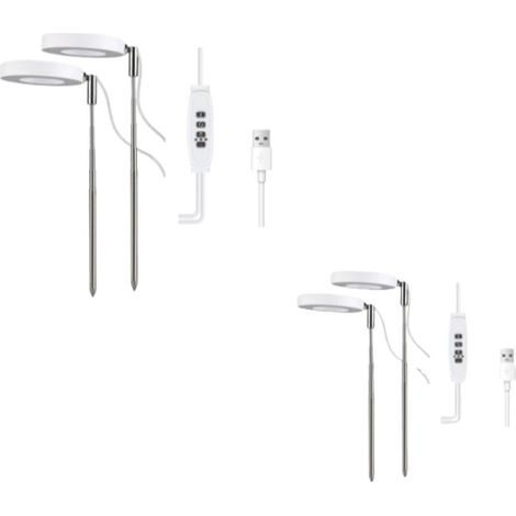 Élèvent Lumière Plantes,Lampe de Croissance LED à Spectre Complet Réglable en Hauteur pour Petites Plantes,9 Luminosité Réglable, Rotatif à 180° & Minuterie Marche(Pack de 2 têtes × 2) (1/4)