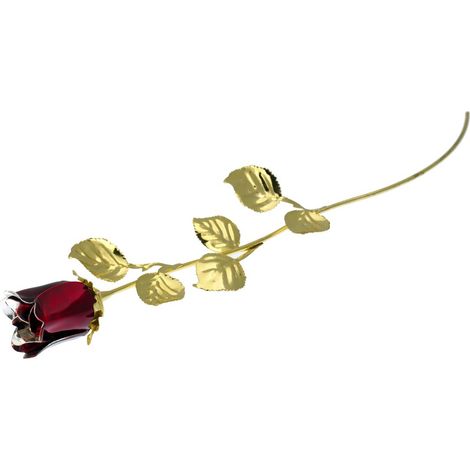 Große goldene burgunderrote Rose mit ewiger Blumengravur Größe: 30 cm Artikelnummer: BG1765RR (1/2)