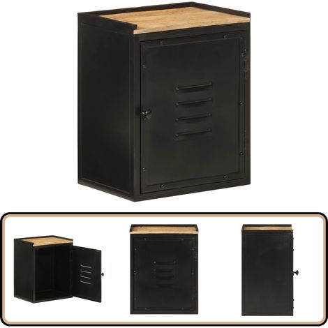 Armoire de salle de bain 40x30x50 cm fer et bois de manguier - Armoire De Salle De Bain - Meuble De Salle De Bain - Rangement Salle De Bain - Armoire Rangement - Bois De Manguier