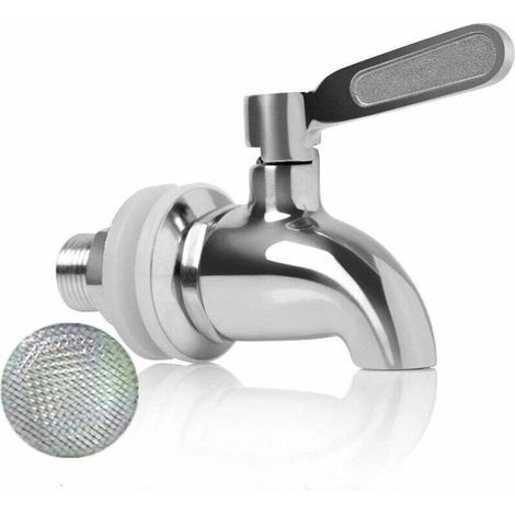 Remplacement de robinet de distributeur de boissons,Robinet de Tonneau du Vin et de la Bière ou de Boisson en Acier Inoxydable, Inusable,16mm Robinet de rechange pour distributeur