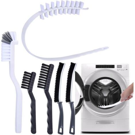 Brosses nettoyage machine à laver - 1 brosse fente tambour + 5 brosses joint caoutchouc - Élimine mousse et saleté - Hygiénique - Propriétaires de machines à laver (1/4)