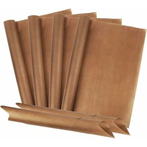 Lot De 6 Feuilles De Cuisson Réutilisables En Fibre De Verre 40x60 Cm Résistantes À La Chaleur Antiadhésives Qualité Supérieure (1/4)