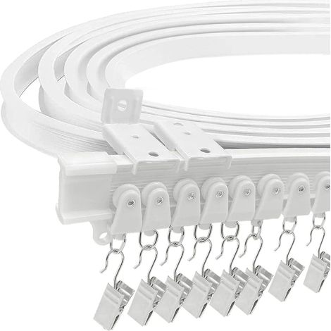 1 rail de plafond, flexible, pliable, 4,87m, pvc acier, camping-car, baie vitrée