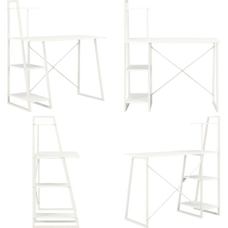 Scrivania con Mensole Bianca 102x50x117 cm - Scaffale - Scrivania da ufficio