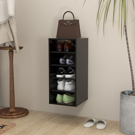 Mueble zapatero de madera contrachapada negro 31,5x35x70 cm vidaXL