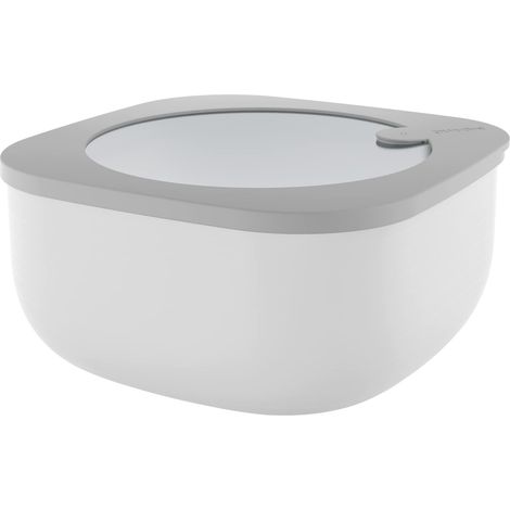 Guzzini Store&More Kitchen Active Design Contenitori Ermetici Bassi per Frigo/Freezer/ Microonde (L), 19.5 x 19.5 x 9.3 cm, Grigio (Dark Grey) (1/5)