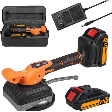 Ej.Life Fliesenrüttler, max. 13500 U/min, elektrischer Fliesensauger, 5 einstellbare Geschwindigkeiten, 130-mm-Sauger und 2 Batterien – Präzises und langlebiges Werkzeug für Wände und Böden (1/5)