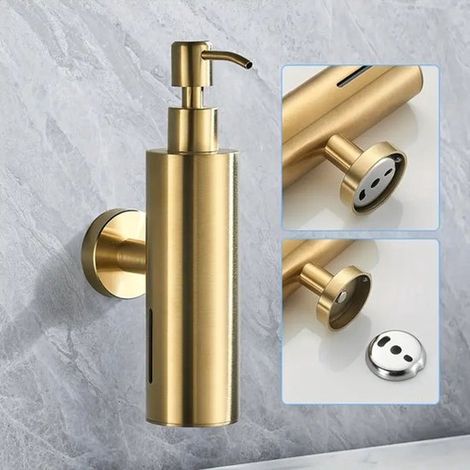 Dispensador de jabón de acero inoxidable 304，para montaje en pared. Dispensador de jabón de acero inoxidable