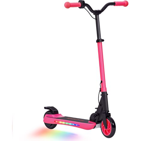 Klappbarer Elektroroller für Kinder ab 6 Jahren, 120-W-Motor, 6 km Reichweite, 10 km/h Höchstgeschwindigkeit, 12,7–14 cm Räder, höhenverstellbar, pink (1/4)