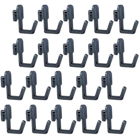 Lot de 20 crochets pour panneau perforé, accessoires multifonctionnels, stables et robustes, parfaits pour le rangement en atelier de loisirs créatifs et en randonnée.-Black (1/5)