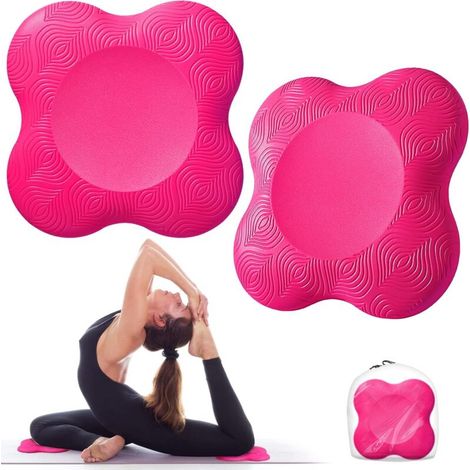 Juego de 2 rodilleras de yoga, esterilla ligera y antideslizante para proteger rodillas, muñecas y codos. (1/4)