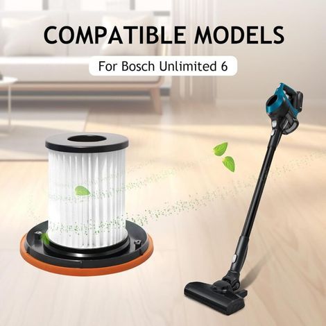 2 Pièces Filtre de rechange aspirateur pour Bosch Unlimited Série 6. Pièces de rechange pour modèles: BCS611, BCS612, BBS611, BBS612, BSS61, BCS61, BKS611,BCS61113,BCS611AM,BCS612W,BCS612GB,BCS61GB (1/3)