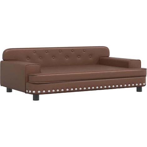 Hundebett braun 90x53x30 cm Kunstleder