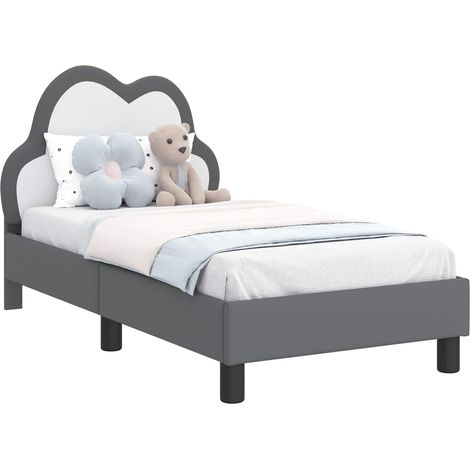 Toddler Bed Frame with Headboard Light Grey 70 x 140 cm PU vidaXL