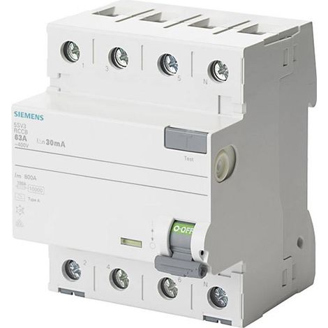 Siemens 5SV3346-6 Disjoncteur différentiel 4 pôles 63A 400V (1/4)