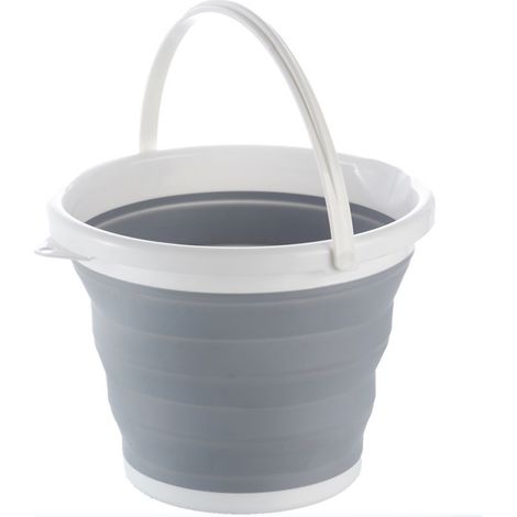 Seau pliable Squirrel 10L en PP+TPR robuste et compact pour jardin, chantier ou camping, poignée ergonomique renforcée