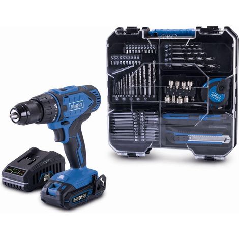 Trapano avvitatore 20v 74pz 1 batteria caricabatteria ixes Scheppach c-dtb74/1-x