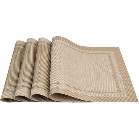 Ensemble de sets de table-4Emballé en une seule pièce, adapté aux tables à manger, lavable et essuyable, sets de table (1/5)