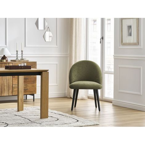 BOBOCHIC - Chaise LALIE tissu texturé et pieds scandinaves noirs Vert (1/5)
