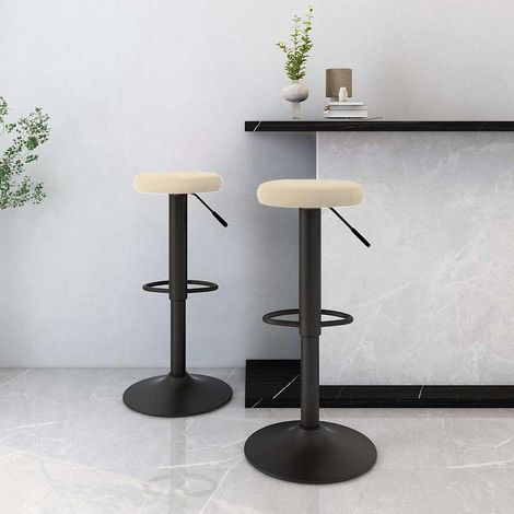 vidaXL Tabourets de bar lot de 2 crème velours (1/5)